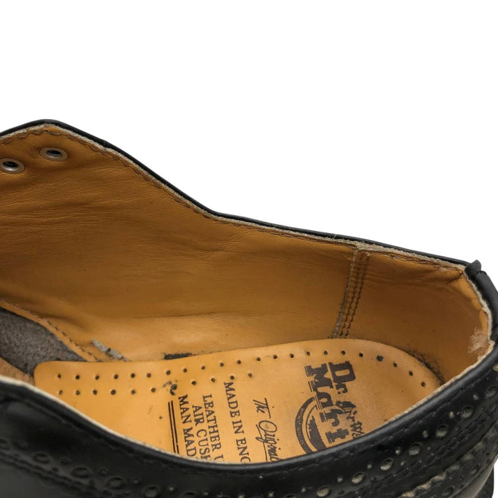 Dr. Martens full brogue wingtip shoes, made in England, size 7 Men's 25.5cm unclear black type Vintage Second Hand