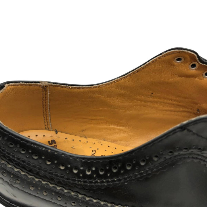 Dr. Martens full brogue wingtip shoes, made in England, size 7 Men's 25.5cm unclear black type Vintage Second Hand