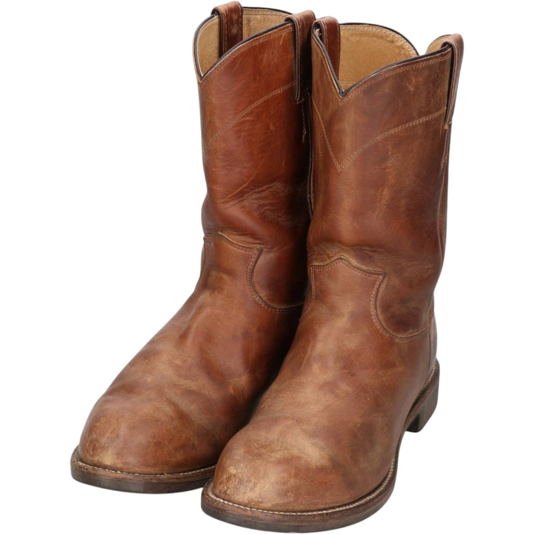 Justin 3418 Roper Boots, Made in USA, Size 10 D Men's 28.0cm unclear brown type Vintage Second Hand