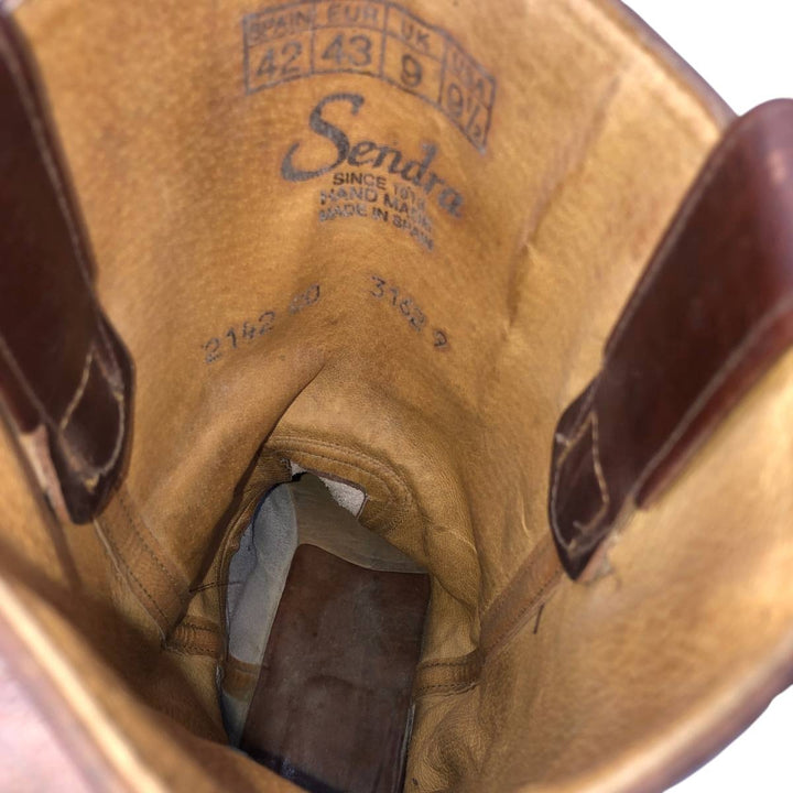 Sendra 3162 Roper Boots, Made in Spain, Size 42 (9 1/2) Men's 27.5cm unclear brown type Vintage Second Hand