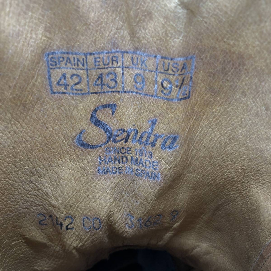 Sendra 3162 Roper Boots, Made in Spain, Size 42 (9 1/2) Men's 27.5cm unclear brown type Vintage Second Hand