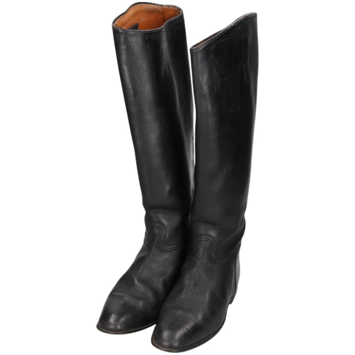 Jockey riding boots, size 7, men's equivalent to 10" long boots /saa017098 Men's 25.5cm unclear black type Vintage Second Hand