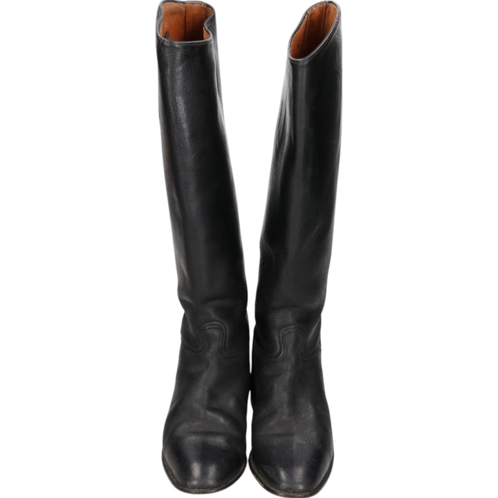 Jockey riding boots, size 7, men's equivalent to 10" long boots /saa017098 Men's 25.5cm unclear black type Vintage Second Hand