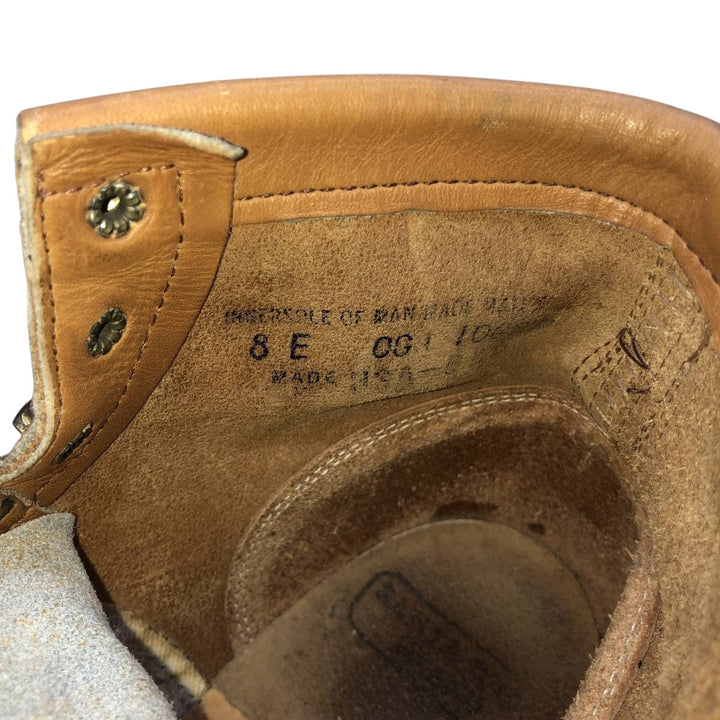 Santa Rosa Steel Toe Work Boots, Made in USA, Size 8E Men's 26.0cm unclear ocher yellow type Vintage Second Hand