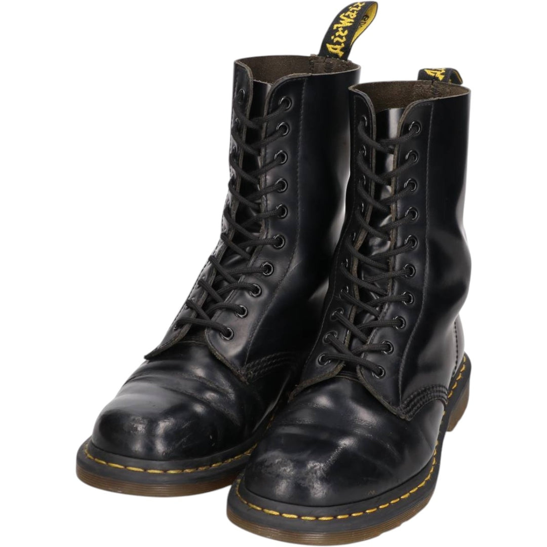 Dr. Martens 10-eye boots Men's 26.5cm unclear black type Vintage Second Hand