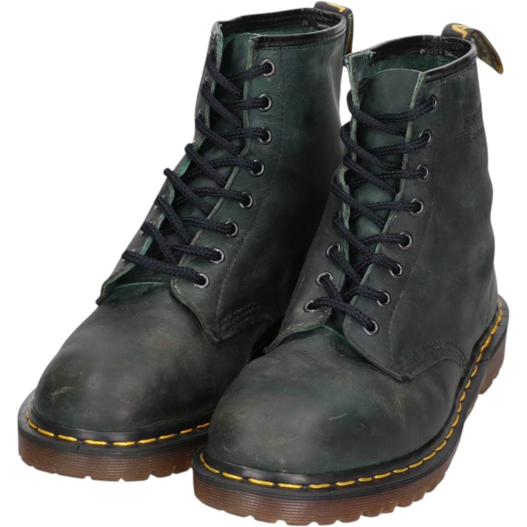 1990s Dr. Martens 8-hole boots, made in England, size 9 (equivalent to men's 11"), vintage /saa017121 Men's 28.0cm genuine leather dark green Vintage Second Hand
