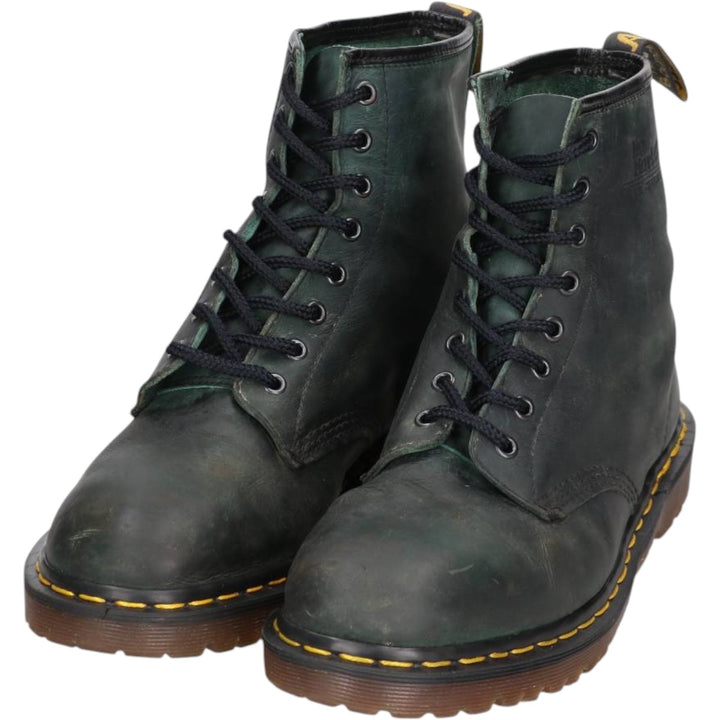 1990s Dr. Martens 8-hole boots, made in England, size 9 (equivalent to men's 11"), vintage /saa017121 Men's 28.0cm genuine leather dark green Vintage Second Hand