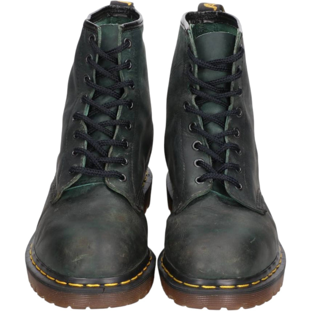 1990s Dr. Martens 8-hole boots, made in England, size 9 (equivalent to men's 11"), vintage /saa017121 Men's 28.0cm genuine leather dark green Vintage Second Hand