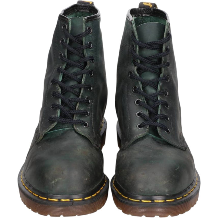1990s Dr. Martens 8-hole boots, made in England, size 9 (equivalent to men's 11"), vintage /saa017121 Men's 28.0cm genuine leather dark green Vintage Second Hand