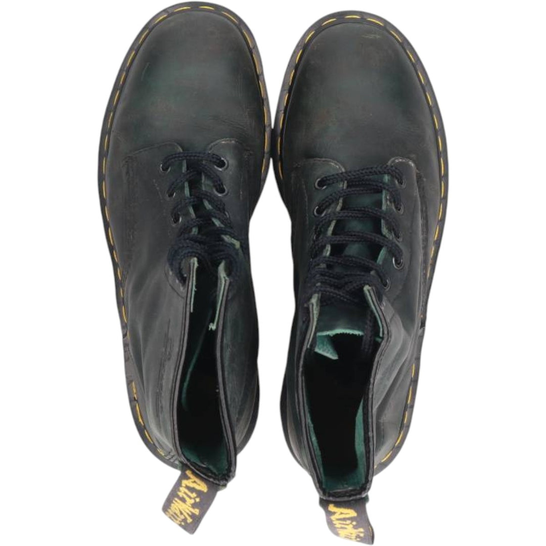 1990s Dr. Martens 8-hole boots, made in England, size 9 (equivalent to men's 11"), vintage /saa017121 Men's 28.0cm genuine leather dark green Vintage Second Hand