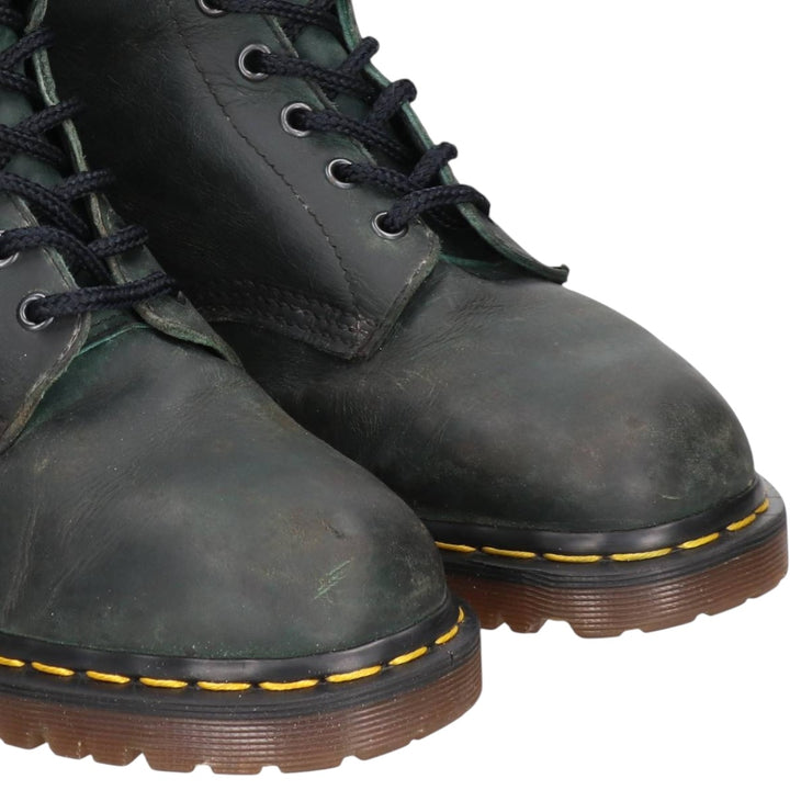 1990s Dr. Martens 8-hole boots, made in England, size 9 (equivalent to men's 11"), vintage /saa017121 Men's 28.0cm genuine leather dark green Vintage Second Hand