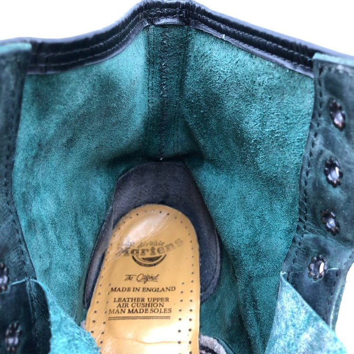 1990s Dr. Martens 8-hole boots, made in England, size 9 (equivalent to men's 11"), vintage /saa017121 Men's 28.0cm genuine leather dark green Vintage Second Hand