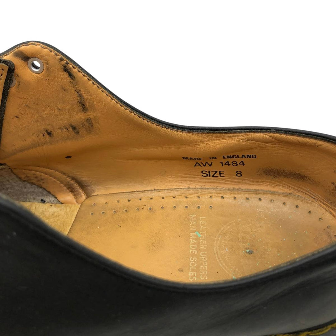 Dr. Martens AW 1484 3-hole shoes, made in England, size 8 Men's 26.5cm genuine leather black type Vintage Second Hand