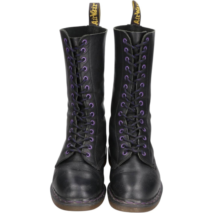 1990s Dr. Martens 14-hole boots, made in England, size 8 (equivalent to men's 10.6"), vintage /saa017125 Men's 27.0cm unclear black type Vintage Second Hand