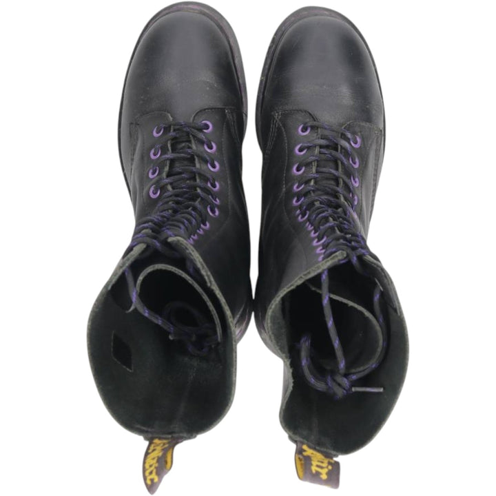 1990s Dr. Martens 14-hole boots, made in England, size 8 (equivalent to men's 10.6"), vintage /saa017125 Men's 27.0cm unclear black type Vintage Second Hand