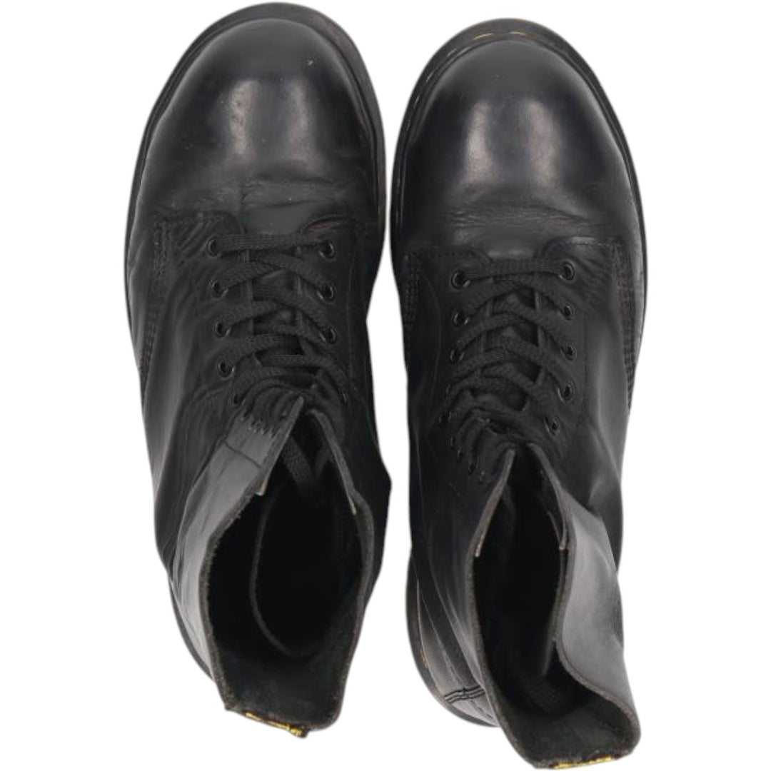 1990s Dr. Martens Steel Toe 10-Hole Boots, Made in England, Size 8 (Men's equivalent to 10.4"), Vintage /saa017126 Men's 26.5cm genuine leather black type Vintage Second Hand