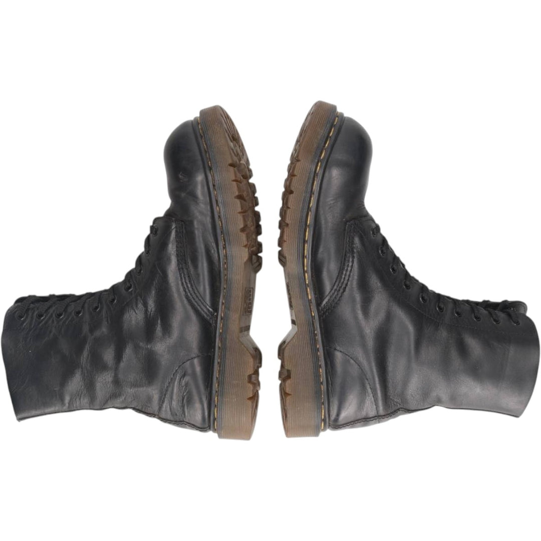 1990s Dr. Martens Steel Toe 10-Hole Boots, Made in England, Size 8 (Men's equivalent to 10.4"), Vintage /saa017126 Men's 26.5cm genuine leather black type Vintage Second Hand