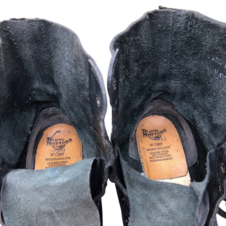1990s Dr. Martens Steel Toe 10-Hole Boots, Made in England, Size 8 (Men's equivalent to 10.4"), Vintage /saa017126 Men's 26.5cm genuine leather black type Vintage Second Hand