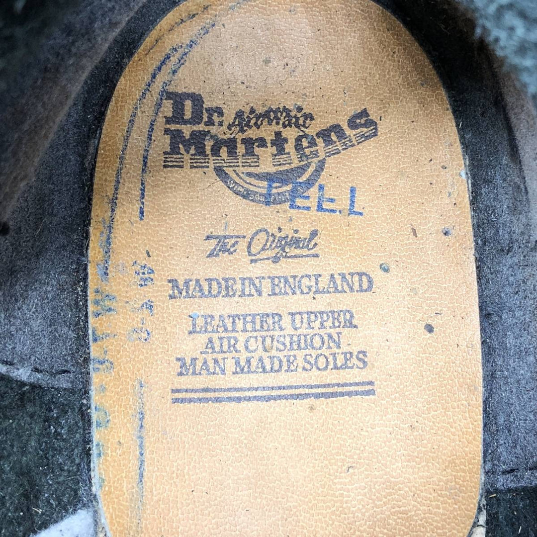 1990s Dr. Martens Steel Toe 10-Hole Boots, Made in England, Size 8 (Men's equivalent to 10.4"), Vintage /saa017126 Men's 26.5cm genuine leather black type Vintage Second Hand