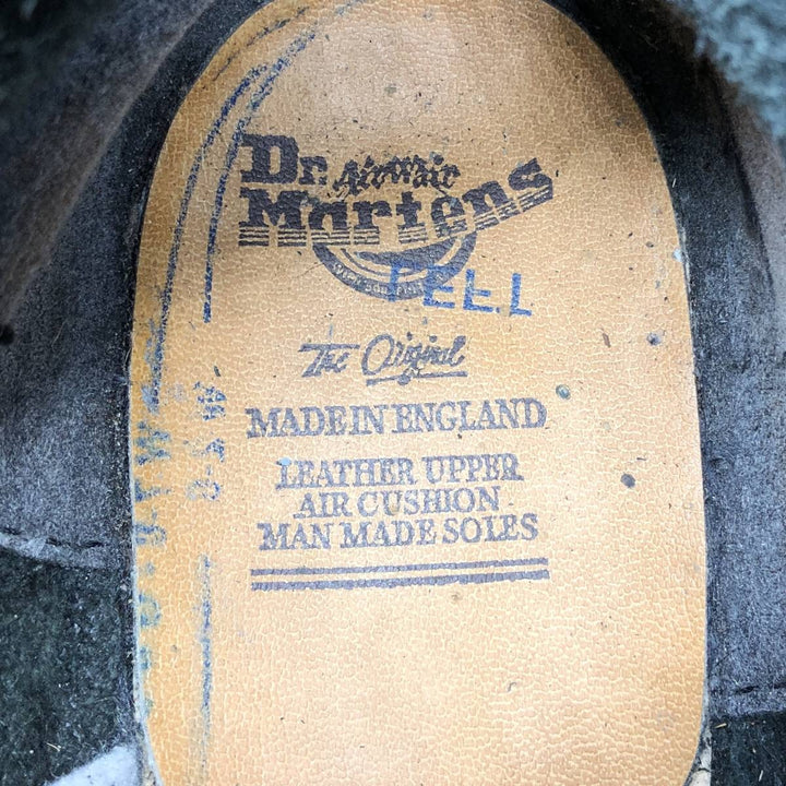 1990s Dr. Martens Steel Toe 10-Hole Boots, Made in England, Size 8 (Men's equivalent to 10.4"), Vintage /saa017126 Men's 26.5cm genuine leather black type Vintage Second Hand