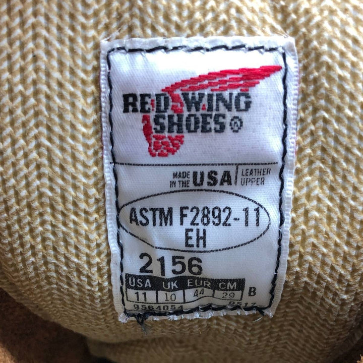 Red Wing 2156 U-tip platform work boots, made in USA, size 11 Men's 29.0cm genuine leather beige type brown Vintage Second Hand