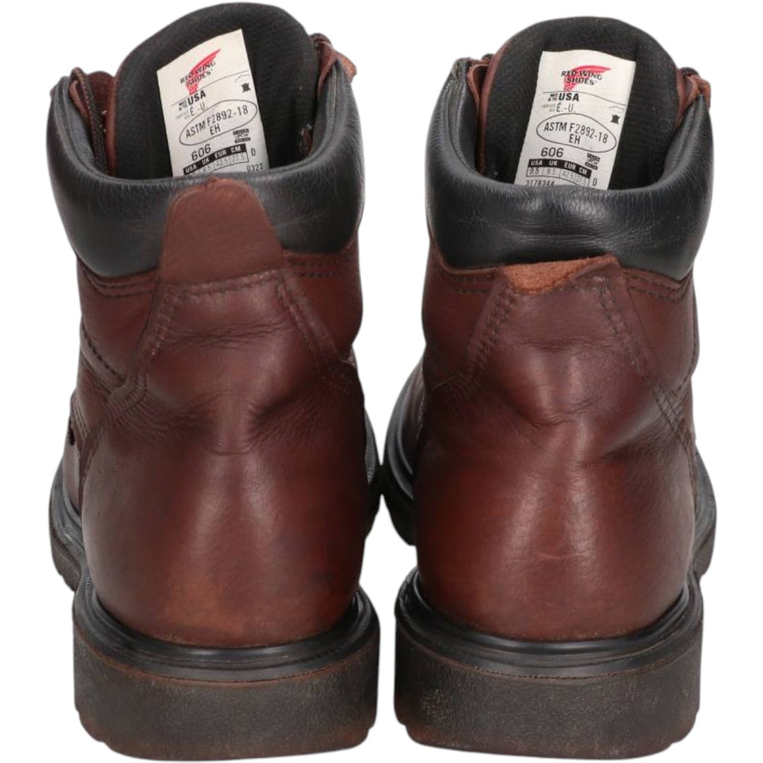 Red Wing 606 Work Boots, Made in USA, Size 9.5D Men's 27.5cm genuine leather red type reddish brown Vintage Second Hand