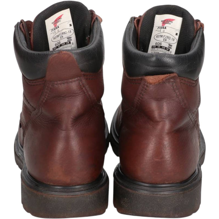 Red Wing 606 Work Boots, Made in USA, Size 9.5D Men's 27.5cm genuine leather red type reddish brown Vintage Second Hand