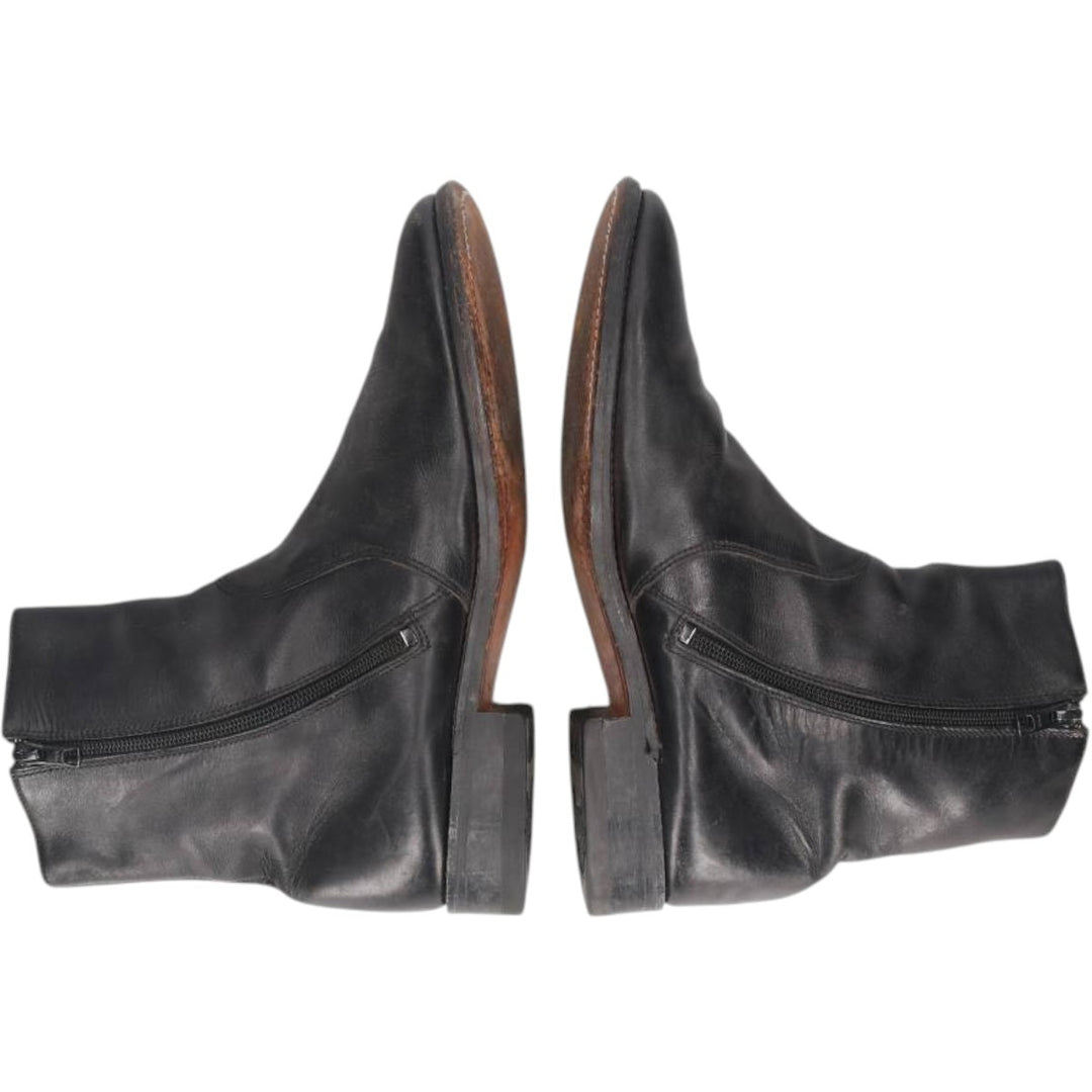 Sanders side-zip boots, made in England, size 8 Men's 26.5cm unclear black type Vintage Second Hand