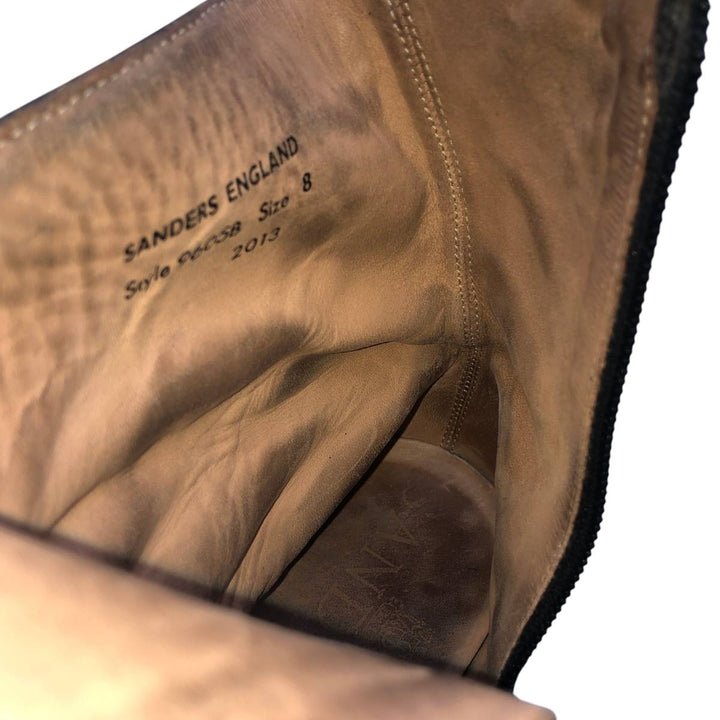 Sanders side-zip boots, made in England, size 8 Men's 26.5cm unclear black type Vintage Second Hand