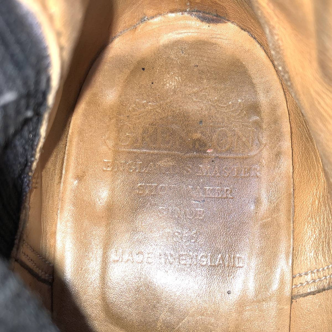 Grenson side-gore boots, made in England. Men's 27.0cm unclear black type Vintage Second Hand