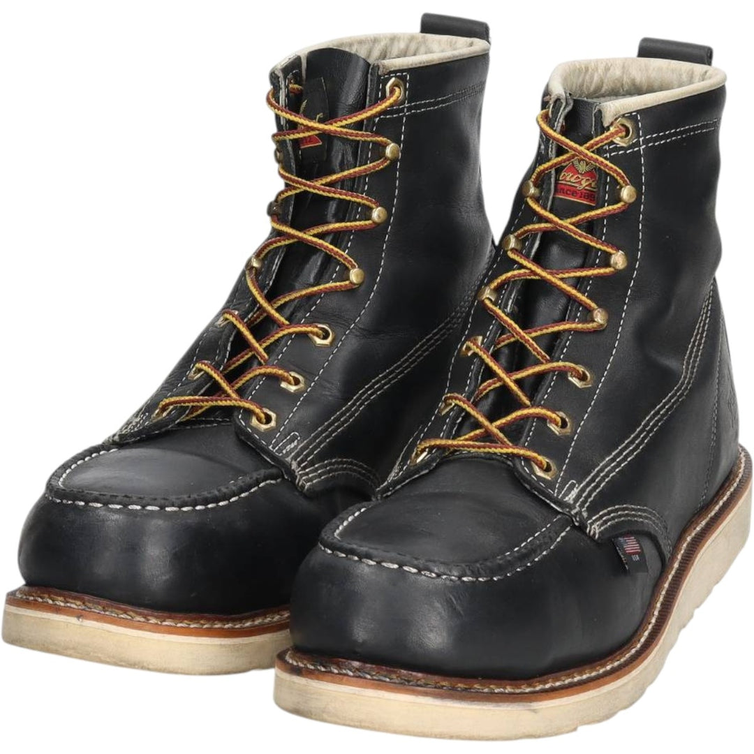 THOROGOOD Steel Toe Work Boots, Made in USA, Size 10 (2E) Men's 28.0cm unclear black type Vintage Second Hand