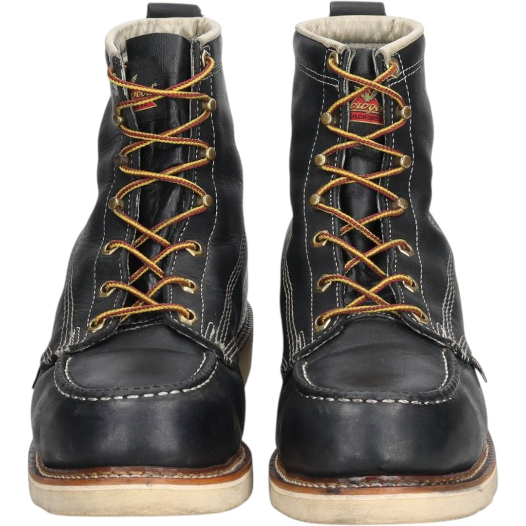 THOROGOOD Steel Toe Work Boots, Made in USA, Size 10 (2E) Men's 28.0cm unclear black type Vintage Second Hand