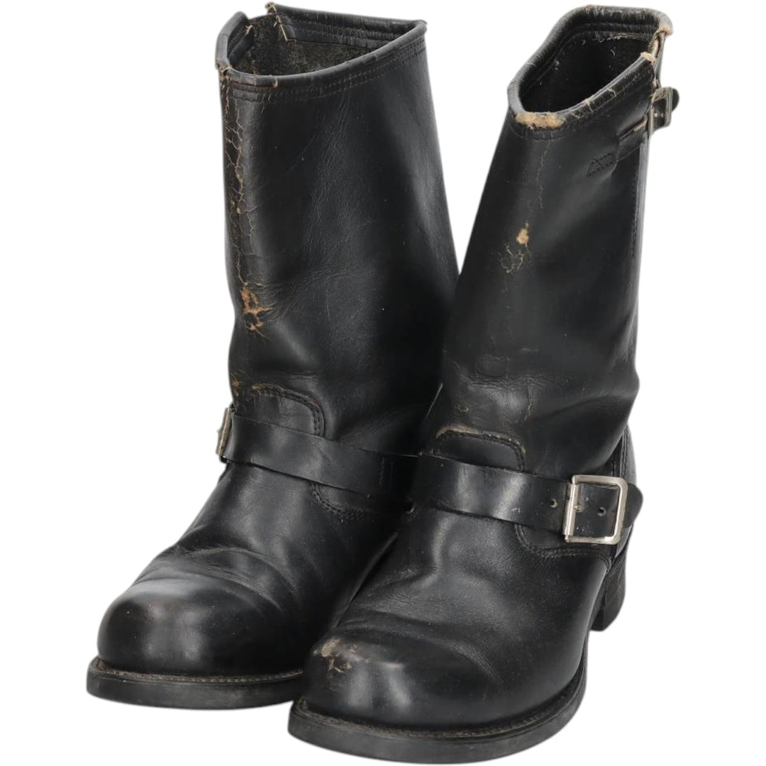 Engineer boots, size 9 D Men's 27.0cm genuine leather black type Vintage Second Hand