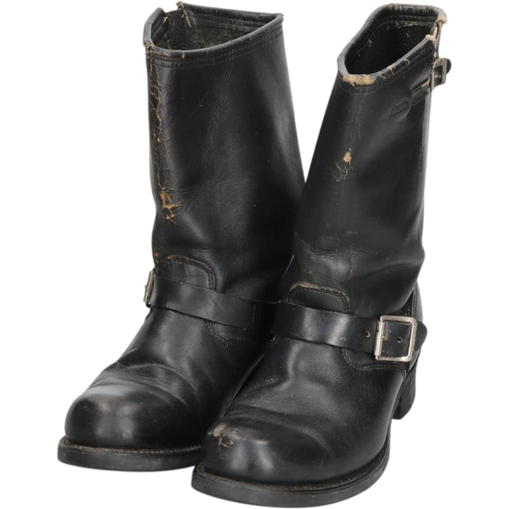 Engineer boots, size 9 D Men's 27.0cm genuine leather black type Vintage Second Hand