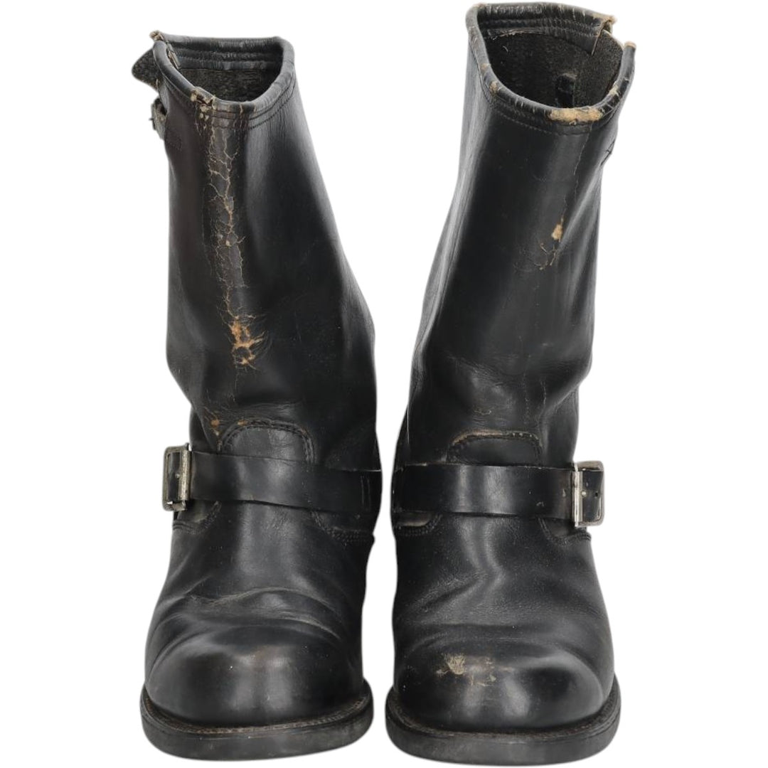 Engineer boots, size 9 D Men's 27.0cm genuine leather black type Vintage Second Hand