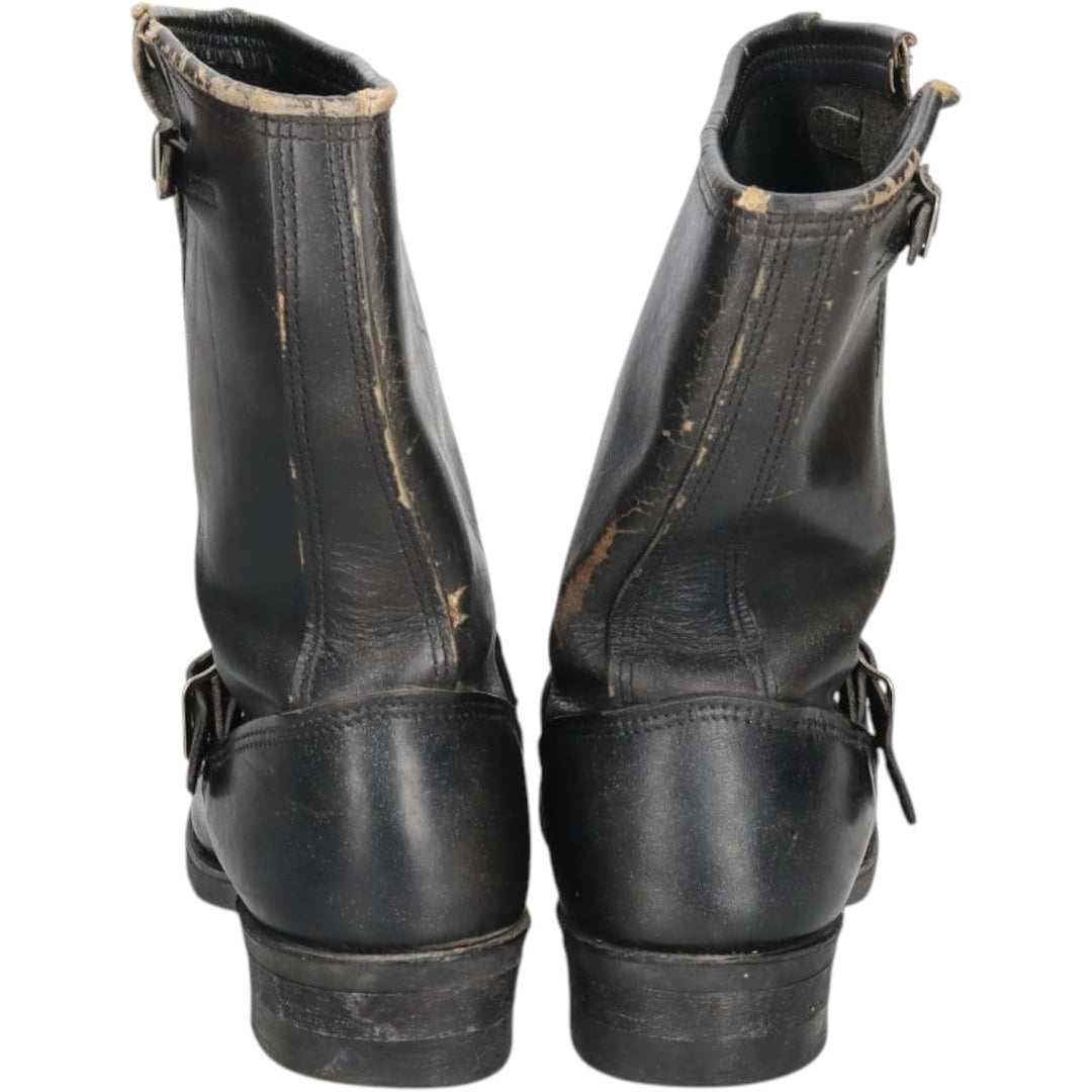 Engineer boots, size 9 D Men's 27.0cm genuine leather black type Vintage Second Hand
