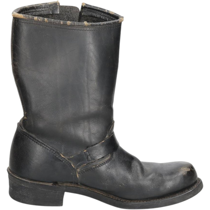 Engineer boots, size 9 D Men's 27.0cm genuine leather black type Vintage Second Hand