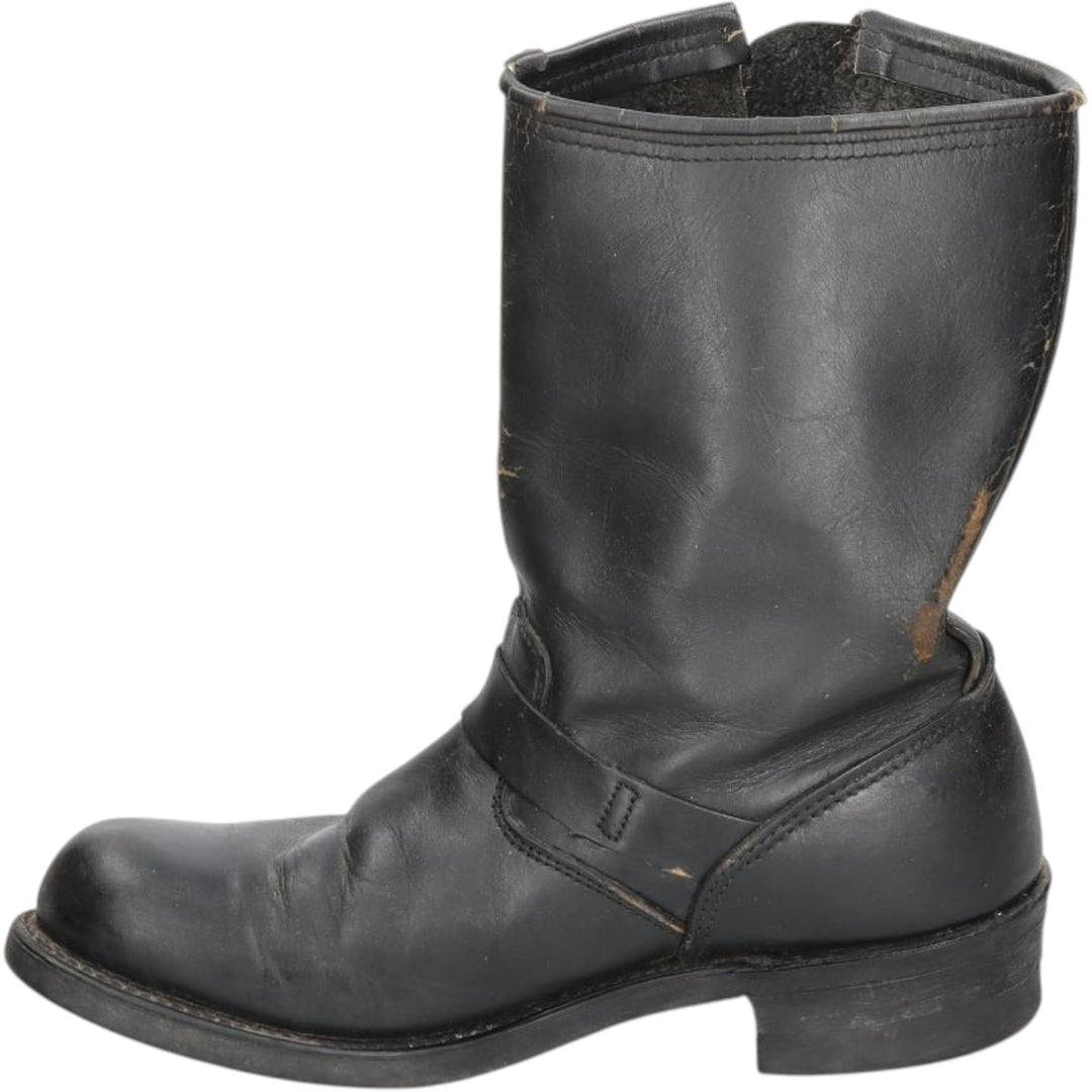 Engineer boots, size 9 D Men's 27.0cm genuine leather black type Vintage Second Hand