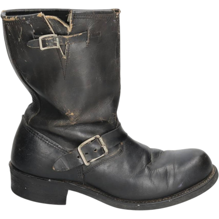 Engineer boots, size 9 D Men's 27.0cm genuine leather black type Vintage Second Hand