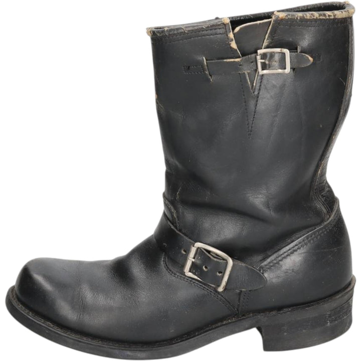 Engineer boots, size 9 D Men's 27.0cm genuine leather black type Vintage Second Hand