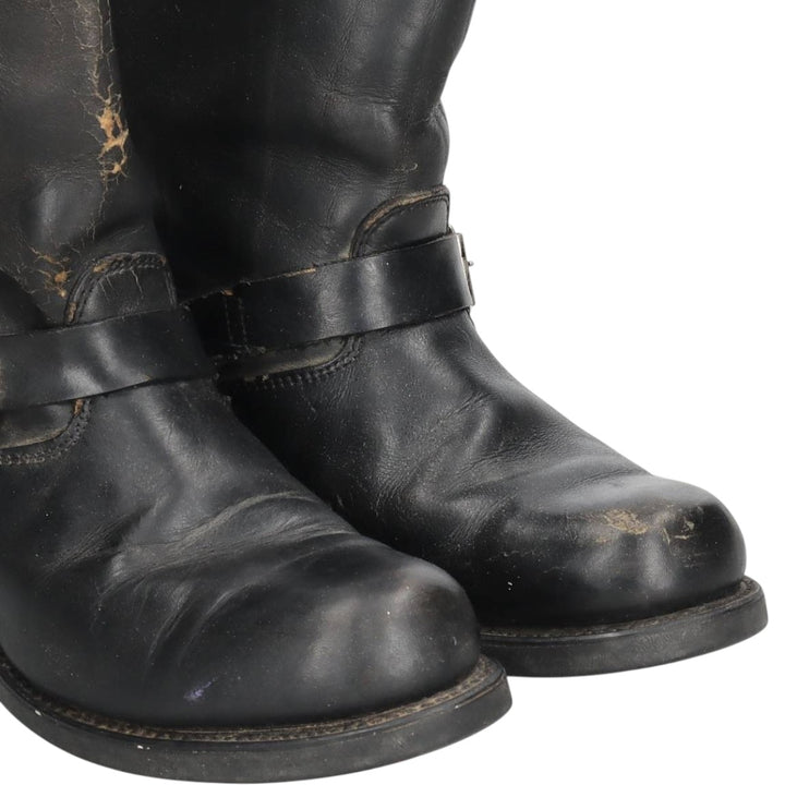 Engineer boots, size 9 D Men's 27.0cm genuine leather black type Vintage Second Hand