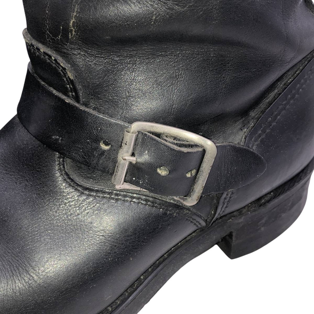 Engineer boots, size 9 D Men's 27.0cm genuine leather black type Vintage Second Hand