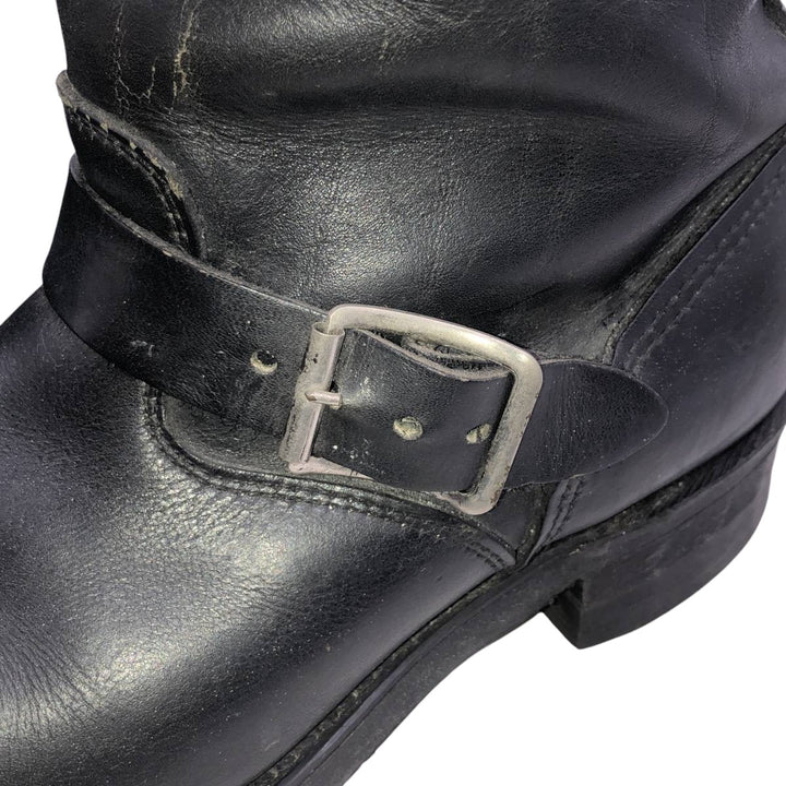 Engineer boots, size 9 D Men's 27.0cm genuine leather black type Vintage Second Hand