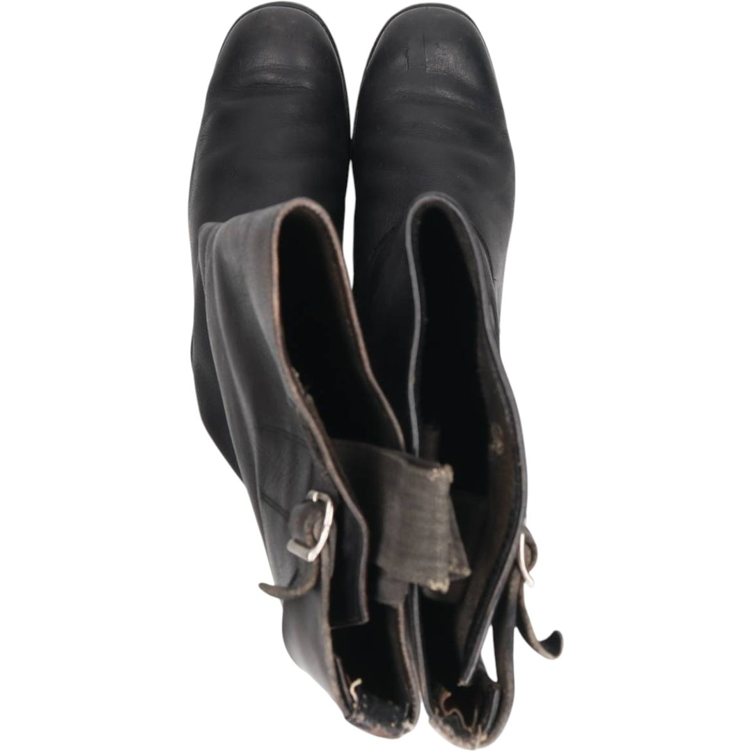 Jockey riding boots, long boots Men's 25.0cm unclear black type Vintage Second Hand