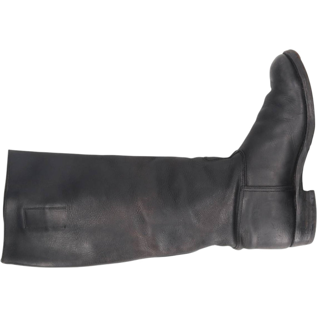 Jockey riding boots, long boots Men's 25.0cm unclear black type Vintage Second Hand