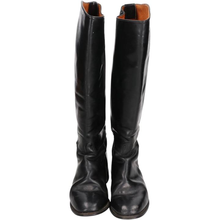 REGENT Jockey Riding Boots, Long Boots, Made in England, Size 7 Men's 25.0cm genuine leather black type Vintage Second Hand