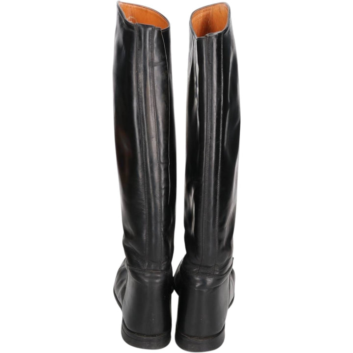 REGENT Jockey Riding Boots, Long Boots, Made in England, Size 7 Men's 25.0cm genuine leather black type Vintage Second Hand