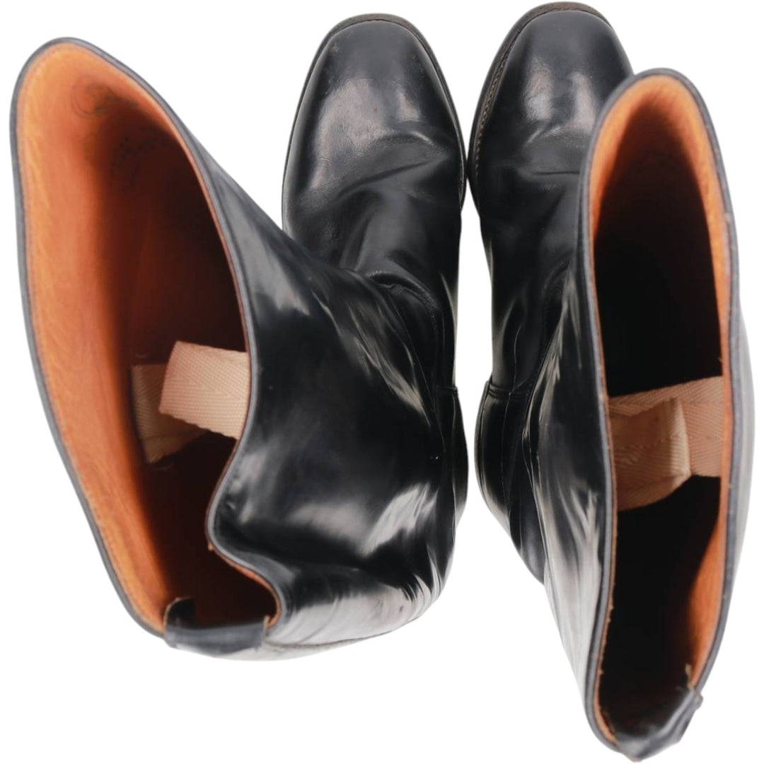 REGENT Jockey Riding Boots, Long Boots, Made in England, Size 7 Men's 25.0cm genuine leather black type Vintage Second Hand