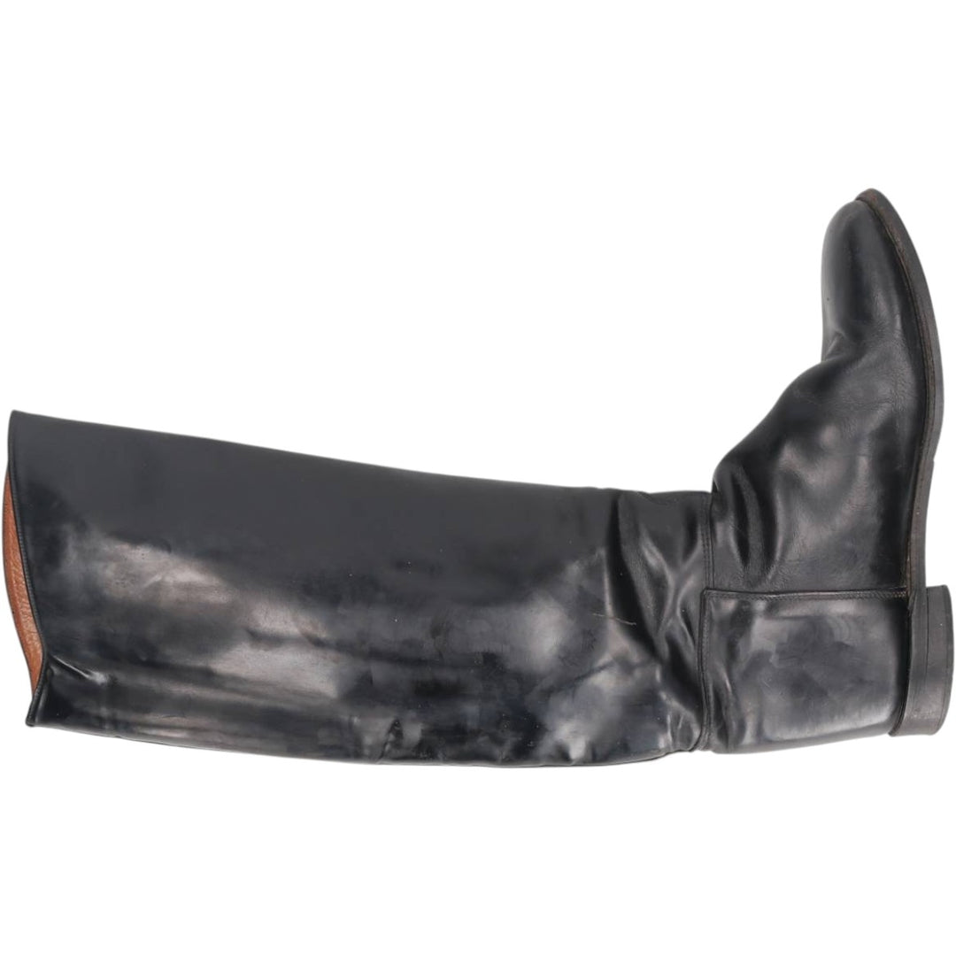 REGENT Jockey Riding Boots, Long Boots, Made in England, Size 7 Men's 25.0cm genuine leather black type Vintage Second Hand