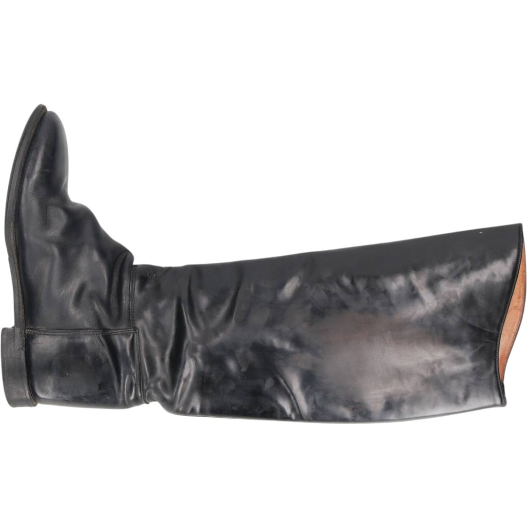 REGENT Jockey Riding Boots, Long Boots, Made in England, Size 7 Men's 25.0cm genuine leather black type Vintage Second Hand